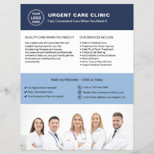 Medizinische Klinik Notfallversorgung Benutzerdefi Flyer