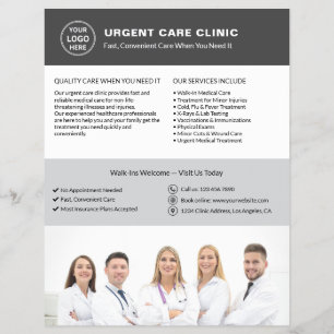 Medizinische Klinik Notfallversorgung Graues Logo Flyer