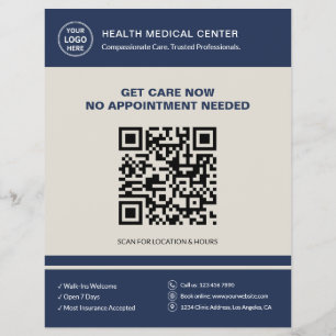 Medizinische Klinik QR Walk-In Notfallversorgung N Flyer