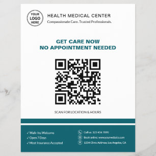 Medizinische Klinik QR Walk-In Notfallversorgung W Flyer