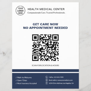 Medizinische Klinik QR Walk-In Notfallversorgung W Flyer