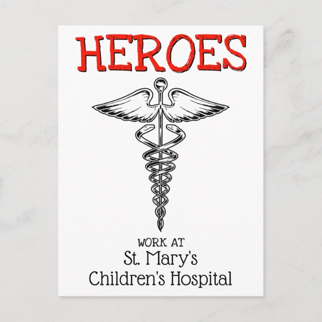 Medizinische Krankenpflege Danke Postkarte (Vorderseite)