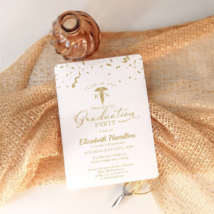 Medizinische Krankenpflege Schule Grad Party Gold Einladung