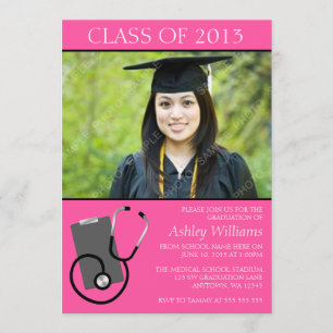 Medizinische Krankenpflege Schule Rosa Foto Abschl Einladung