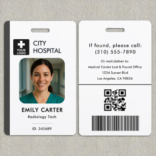Medizinische Logo Techniker Krankenschwester Grey  Ausweis