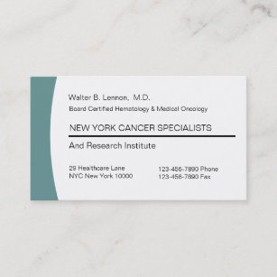 Medizinische Onkologie-Visitenkarten Visitenkarte