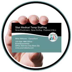 Medizinische Personalagentur stilvolle Visitenkart Visitenkarte