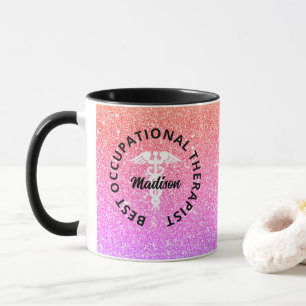 Medizinische Regenbogenmonogramm des Arbeitstherap Tasse