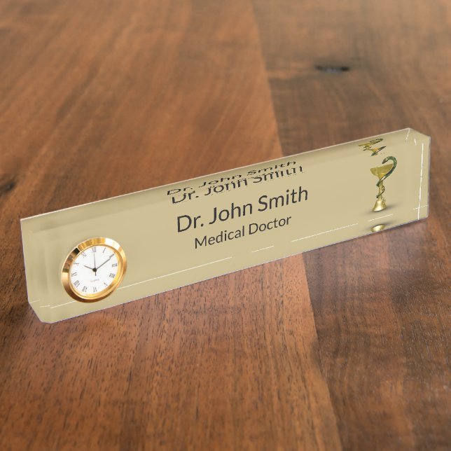 Medizinische Schlange Beige Bowl Hygieia Gold Cadu Namensplakette (Seite)