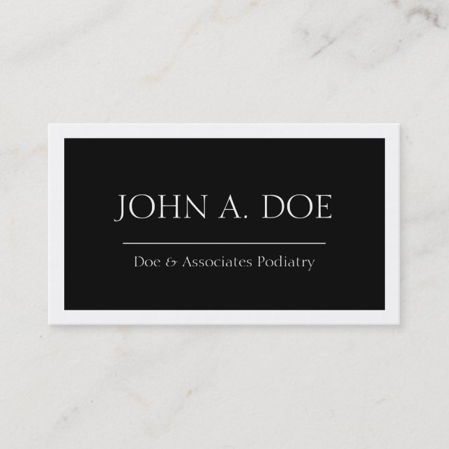 Medizinische schwarze Fahne W/W Arzt-Doktor-MD Visitenkarte (Vorderseite)