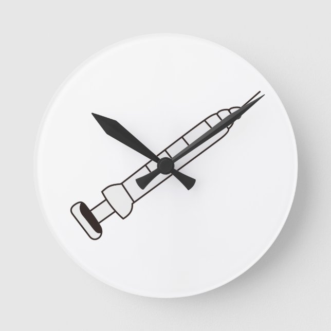 Medizinische Spritze Runde Wanduhr (Vorderseite)