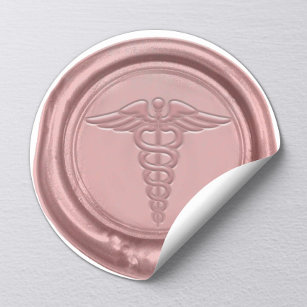 Medizinische Symbol-Rose Gold Krankenschwester Dok Runder Aufkleber
