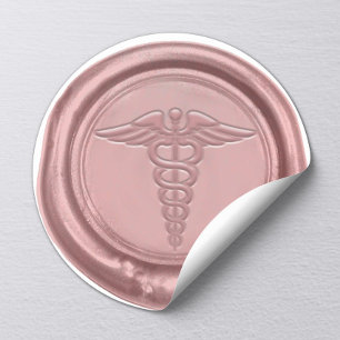 Medizinische Symbol-Rose Gold Krankenschwester Dok Runder Aufkleber