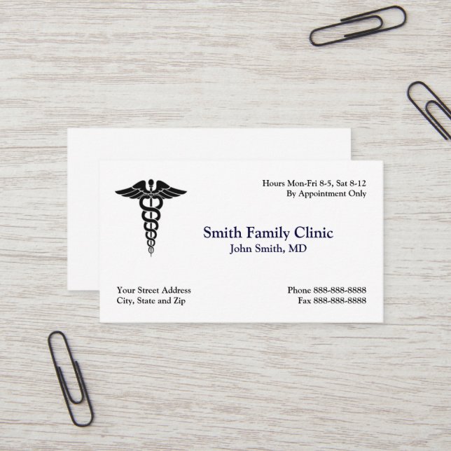 Medizinische Symbol-Visitenkarte des Arztes Visitenkarte (Vorderseite/Rückseite Beispiel)