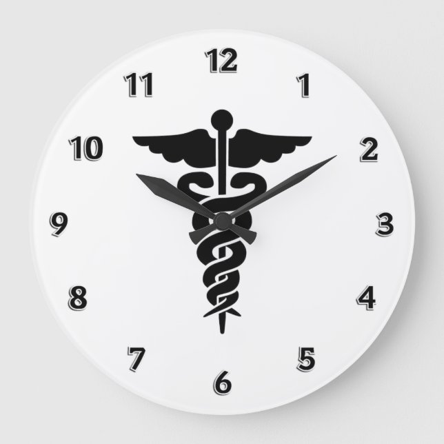 Medizinische Symbole Krankenschwestern und Ärzte Große Wanduhr (Vorderseite)