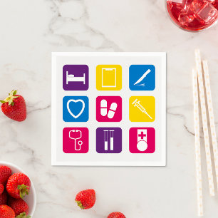 Medizinische Symbole Papier Napkins Serviette