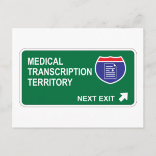Medizinische Transkription Nächster Ausgang Postkarte