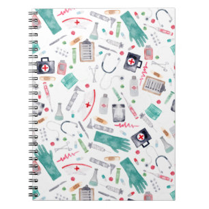 Medizinische Versorgung in Wasserfarben Notizblock