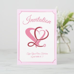 Medizinische Versorgung, Krankenpflege. Stethoskop Einladung