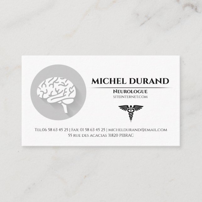 Medizinische Visitenkarten Neurologe Visitenkarte (Vorderseite)