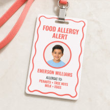 Medizinische Warn-ID für Lebensmittelallergie bei