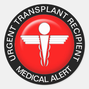Medizinische Warnhinweise - Transplantatempfänger Runder Aufkleber