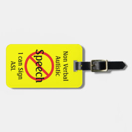 Medizinische Warnlinie Nicht verbale Autistische Gepäckanhänger