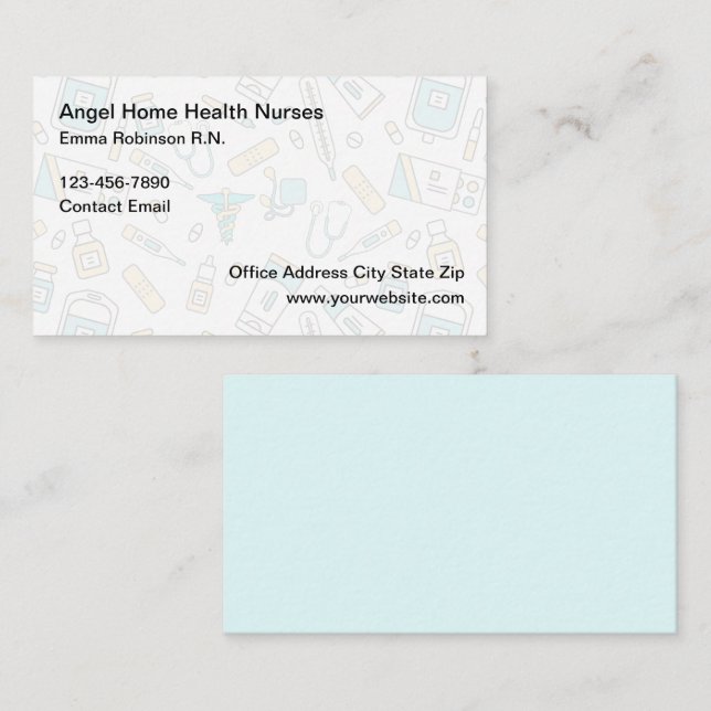 Medizinische Zuhause Gesundheitsversorgung Visitenkarte (Vorne/Hinten)