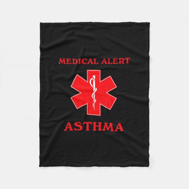 Medizinischer Alarm Asthma  Fleecedecke (Vorderseite)