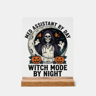 Medizinischer Assistent Halloween Hexe Vintage Gra Acrylschild