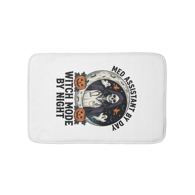 Medizinischer Assistent Halloween Hexe Vintage Gra Badematte (Vorderseite)