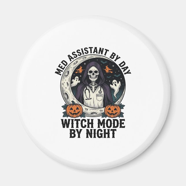 Medizinischer Assistent Halloween Hexe Vintage Gra Magnet (Vorne)