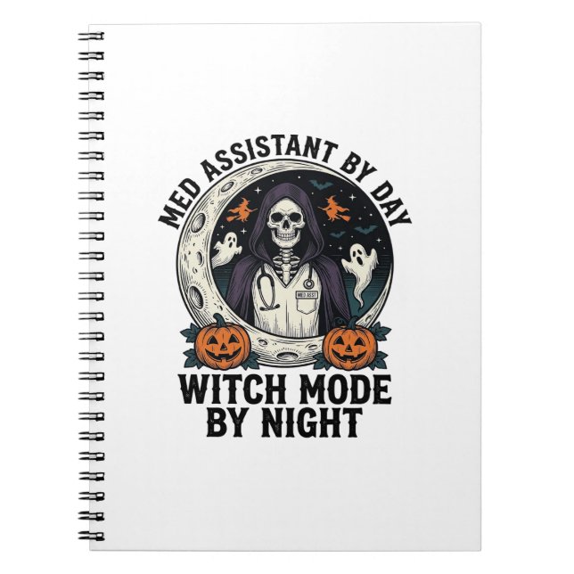 Medizinischer Assistent Halloween Hexe Vintage Gra Notizblock (Vorderseite)