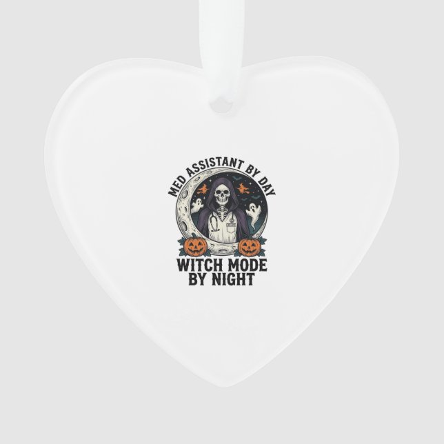 Medizinischer Assistent Halloween Hexe Vintage Gra Ornament (Vorderseite)
