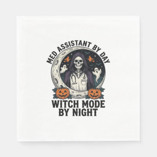 Medizinischer Assistent Halloween Hexe Vintage Gra Serviette