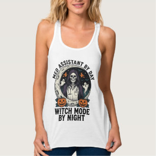 Medizinischer Assistent Halloween Hexe Vintage Gra Tank Top