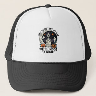 Medizinischer Assistent Halloween Hexe Vintage Gra Truckerkappe