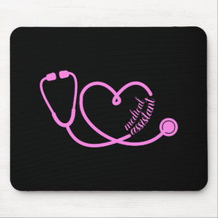 Medizinischer Assistent Herz Stethoscope Pink Mousepad