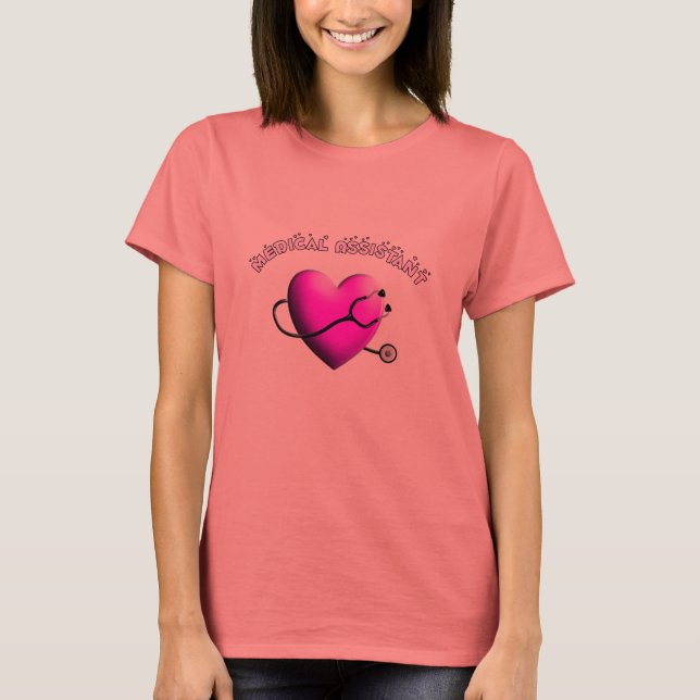 Medizinischer Assistent PINK HEART Design Geschenk T-Shirt (Vorderseite)