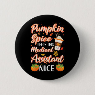 Medizinischer Assistent Pumpkin Gewürz Latte Herbs Button