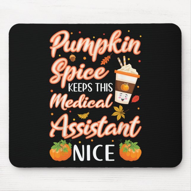 Medizinischer Assistent Pumpkin Gewürz Latte Herbs Mousepad (Vorne)