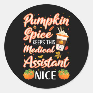 Medizinischer Assistent Pumpkin Gewürz Latte Herbs Runder Aufkleber