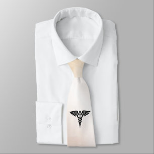 Medizinischer Caduceus-Look aus rustikalem Marmor Krawatte