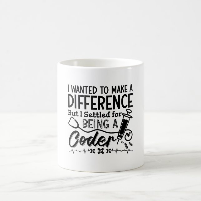Medizinischer Code als ICD-Programmierer Kaffeetasse (Mittel)