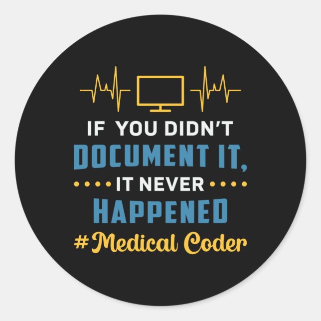 Medizinischer Code, wenn Sie den Code nicht dokume Runder Aufkleber (Vorderseite)