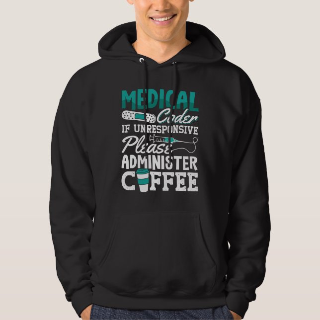 Medizinischer Coder-Kaffeekocher für ICD-Coding Hoodie (Vorderseite)