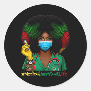 Medizinischer Istant Krankenpflege Afro Frauen Kra Runder Aufkleber