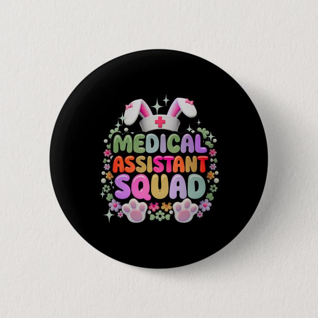Medizinischer Istant Squad Funny Niedlich Ostertag Button (Vorderseite)