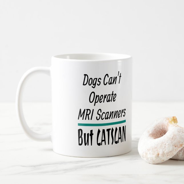 Medizinischer Joke Hunde und Katzen Vater Witz Kaffeetasse (Mit Donut)