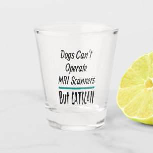 Medizinischer Joke Hunde und Katzen Vater Witz Schnapsglas